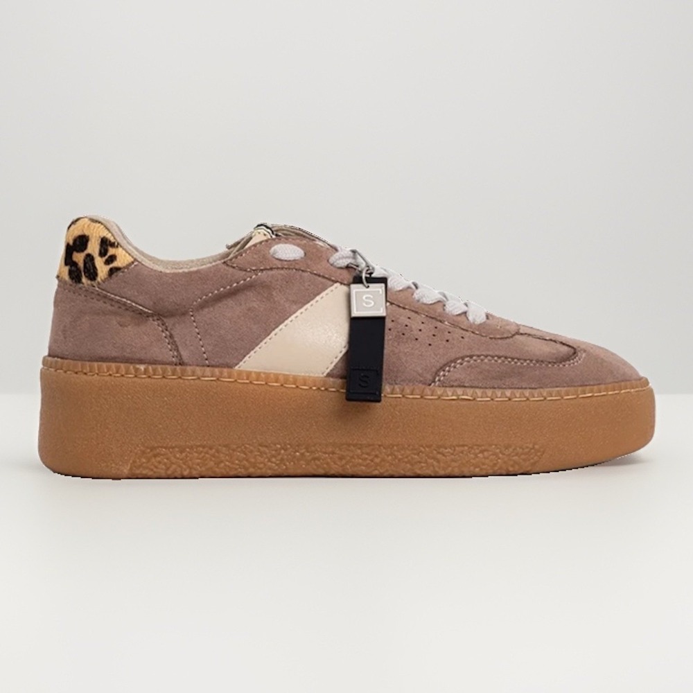 Shu Shop Stacey Women's Taupe Cheetah Sneakers Size 8 NIB $89.99